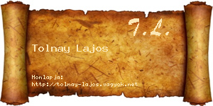Tolnay Lajos névjegykártya